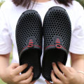Cross-border plus size couple summer breathable hole shoes men's semi-drag soft-soled hollow lightweight home slippers women's 407.