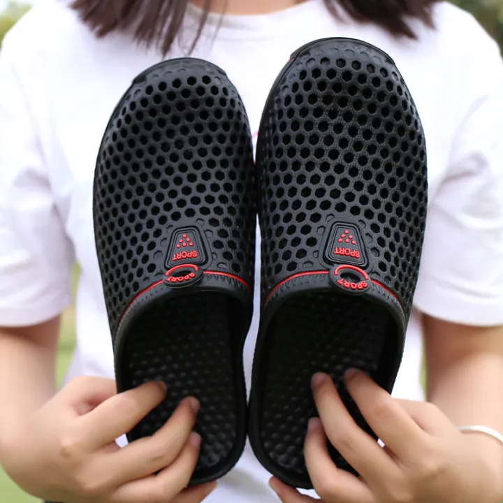 Cross-border%20plus%20size%20couple%20summer%20breathable%20hole%20shoes%20men's%20semi-drag%20soft-soled%20hollow%20lightweight%20home%20slippers%20women's%20407%20-%20Image%202