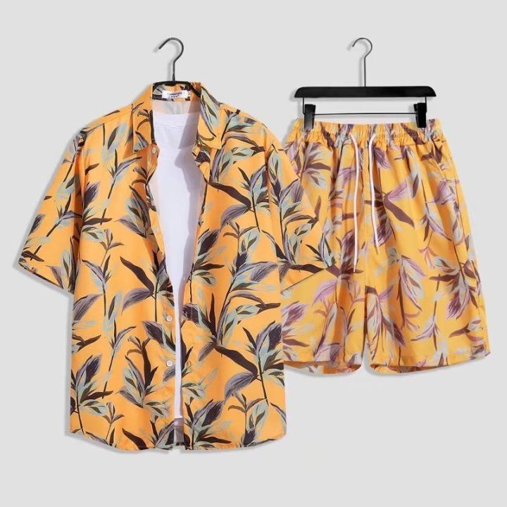 Printed%20Shirt%20Hainan%20Island%20Clothing%20Beachwear%20Sanya%20Xiaowei%20Style%20Thailand%20Travel%20Men%20and%20Women%20Couple%20Summer%20Thin%20Suit%20Fashion%20-%20Image%205