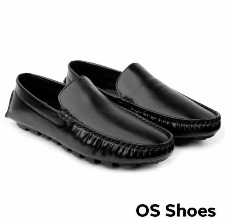 High Quality Black Artificial Leather Loafer Shoes for Men