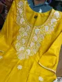 New Exclusive Embroidery Work Body Linen Salwar Butter Two Piece For Women. 