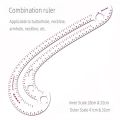 Empire sewing ruler and French curve, used for pattern making drafting, transparent plastic fashion designer ruler pieces assemb. 