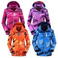 Outdoor Winter Hooded Mountaineering Camping Hiking Softshell Jacket Waterproof Windproof Warm Windbreaker Women Autumn. 