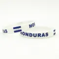 1PC Honduras Country Flag Silicone Wristband White Football Sports Souvenir Silicone Rubber Bracelets Bangles Gifts SH247. 