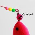 Funny Cat Stick Toy with Bell, Long Wire Mouse/ Fish kitten toy, Cat Exercise Play Fun Gifts Cute Bell. 