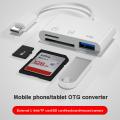 【Toy life hall】3 In 1 Multi Hub Converter To USB A OTG Adapter TF SD Memory Card Reader for one Android. 