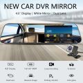 TOHAYIE 4.5 Inch Car Camera DVR Rearview Mirror Dash Cam Recorder Video Registrator HD 1080P Touch Screen Night Vision Car Dash with Rear Camera (with 32G TF Card). 