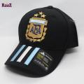 Black Argentina Three Star Embroidered AFA Logo 3-Stripe Cap.