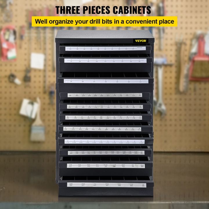 VEVOR%20Stackable%20Drill%20Bit%20Dispenser%20Organizer%20Cabinet%203%20Pieces%20Kit%203/5-Drawer%20Workshop%20Hardware%20Auto%20Car%20Maintenance%20Storage%20Box%20-%20Image%202