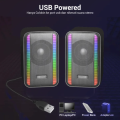 KISONLI X22 20 Watt Big Power 10 Mode RGB Light Desktop Speaker Full Range 2.0 PC USB DC5V AUX Bluetooth Gaming Speakers. 