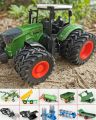 【The road to happiness Store】1/24 Scale Farm Tractor Truck Sliding Model Car Trailer Part Toys Accessory Engineering Vehicle For Child. 