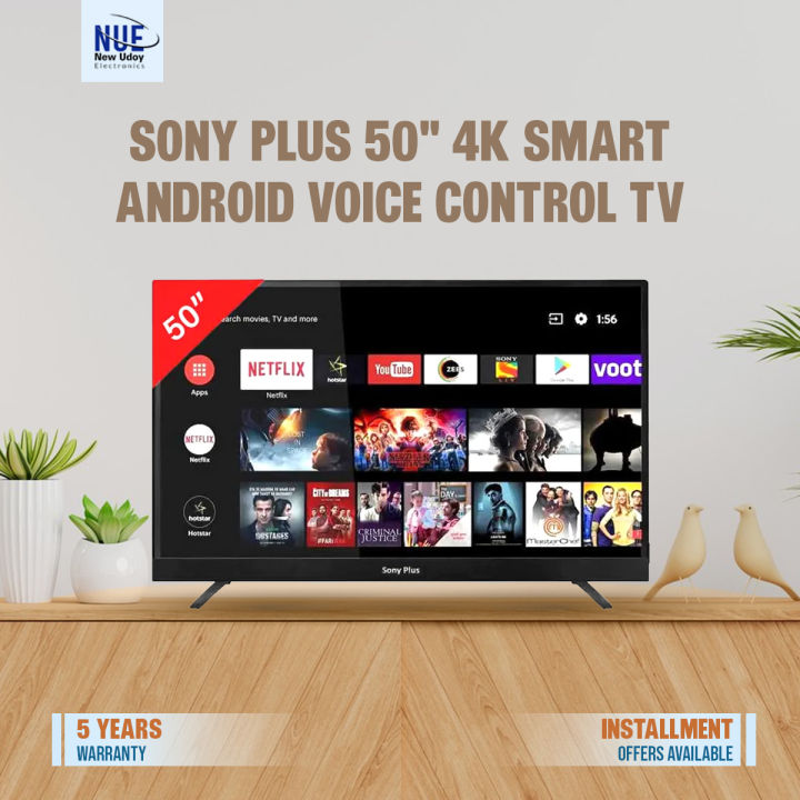 Sony Plus 50" 4K SMART ANDROID voice control TV