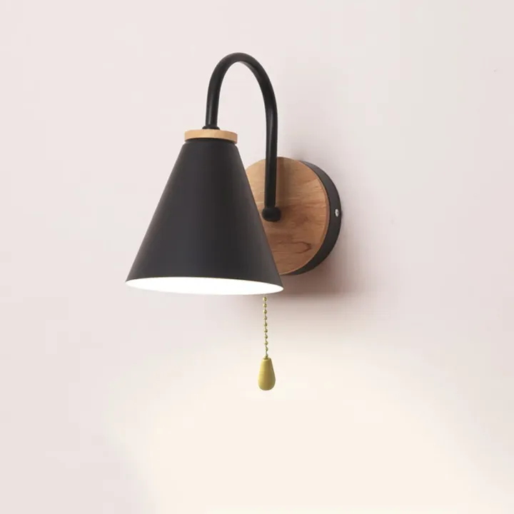 Pull%20Switch%20Iron%20Wood%20Nordic%20Black/White%20E27%20Wall%20Light%20Fixture%20Lampara%20Pared%20Stairs%20Led%20Light%20Lamps%20for%20Home%20Lampara%20De%20Pared%20-%20Image%202