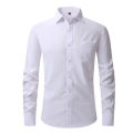 New US size elastic shirt men's business and leisure long sleeved shirt slim fit professional dress best-selling seasonal style. 