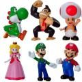 6-48pcs/set Super Mario Bros PVC Action Figure Toys Dolls Model Set Luigi Yoshi Donkey Kong Mushroom for kids birthday gifts. 