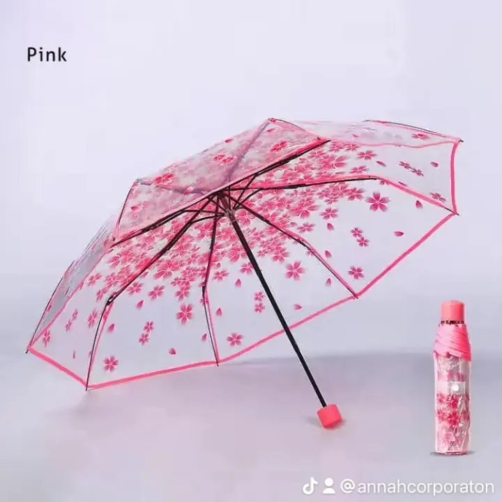 Cherry%20Blossom%20Transparent%20Folding%20Umbrella%20-%20Image%202