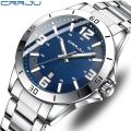 CRRJU 5003 new luxury fashion stainless steel imported waterproof quartz movement wrist-watche for men. 