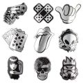 50 Pcs Metallic Black and White Stickers Graffiti Sticker for Laptop Luggage Car Styling Wall Guitar Cool Stickers. 