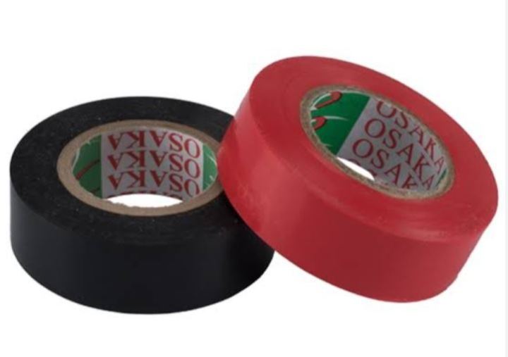 Osaka Original PVC Tape for Electric Wire or Tennis Ball Wrapping (Red/Black/White/Yeallow any) - 2pcs