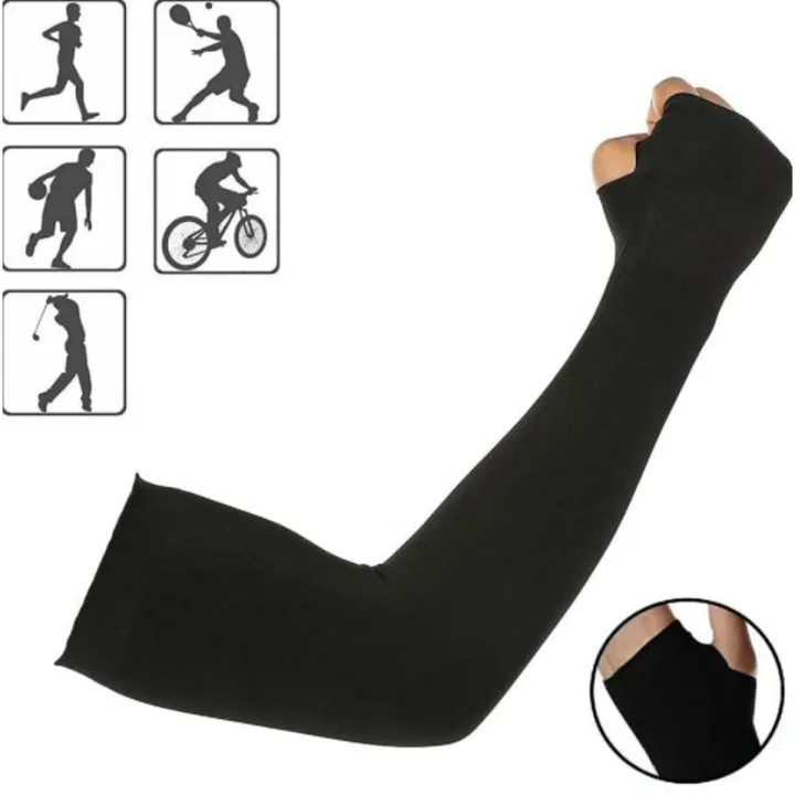 Black%20UV%20Sun%20Protection%20Hand%20Protector%20Ice%20Silk%20Arm%20Sleeves%20Sunscreen%20Sleeves%20-%20Image%202