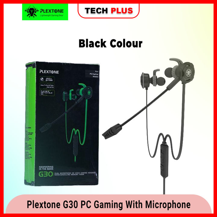 Plextone G30 In-Ear Gaming Earphones Noise Cancelling Headset Stereo Headphones with Mic Detachable Microphone in-line Volume Control 3.5 mm Jack