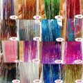 90cm Sparkle Hair Tinsel Rainbow Colored Strands Girls Headwear Hairbinge Hair Laser False Hair Extensions Decor Glitter Strips. 