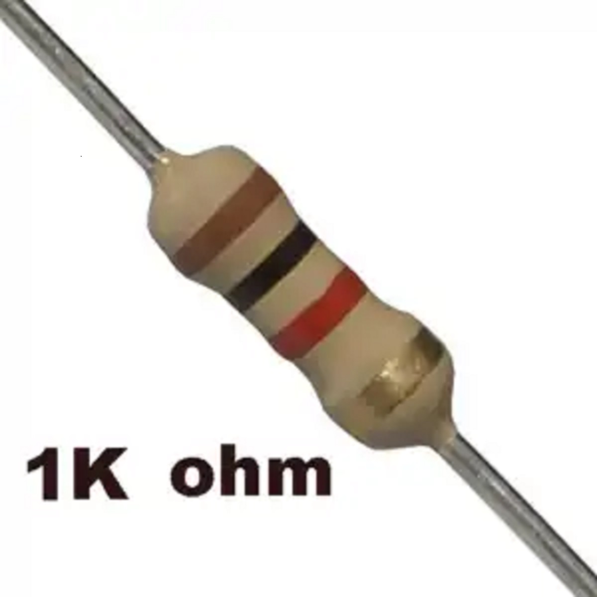1k Ohm Resistors 1/4 Watt 5% (100 Pieces)