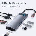 BASEUS Metal Gleam Series 8-in-1 Multifunctional Type-C HUB Docking Station. 