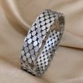 Greatera Chunky Inlaid Rhinestone Geometric Wide Stainless Steel Bangles Bracelets for Women Gold Color Charm Waterproof Jewelry.