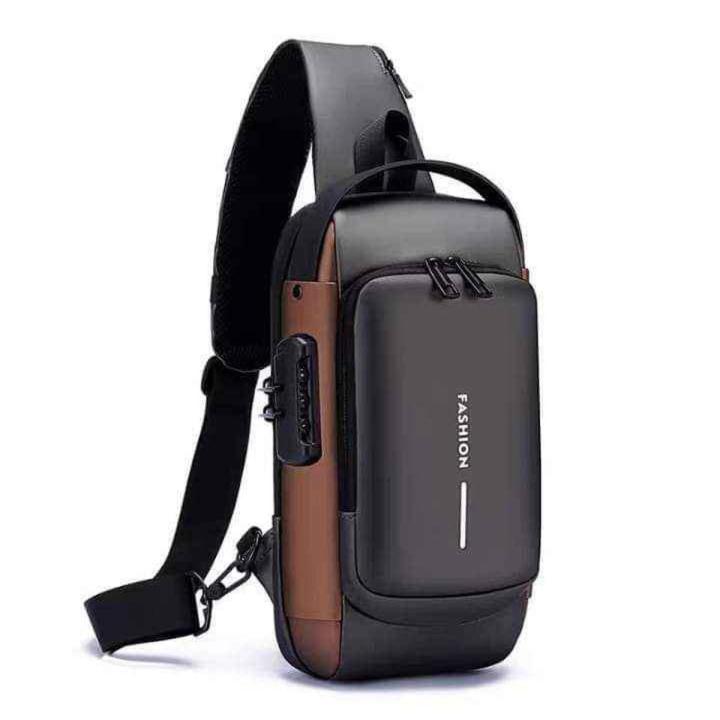 Men Multifunction Anti-theft USB Shoulder Bag Crossbody Bag Travel Sling Bag Pack Messenger Pack Chest Bag for Male