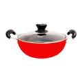 Premium Non-Stick Kadhai Gas Bottom - 26.5cm - Red. 
