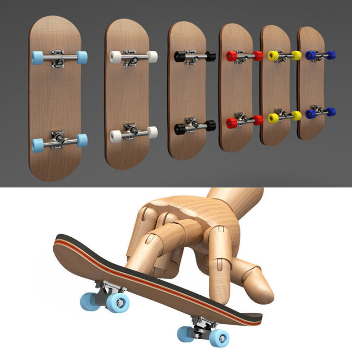 Maple Wood Professional Mini Finger Skateboard Toys Metal Bracket Bearing Wheel Anti Stress Sensory Tabletop Toy Boys Kid Gifts