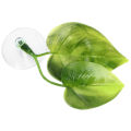 Betta Fish Leaf, Betta Leaf Hammock Lightweight Double Leaf Plastic with Suction Cup for 5-10L Water Tank. 