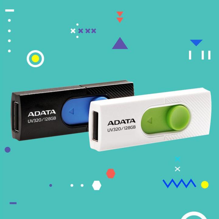 ADATA UV320 USB 3.2 128 GB Quick Slide Capless Flash Drive Black