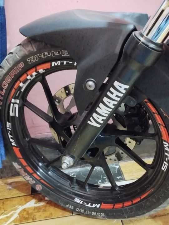 MT-15 Wheel sticker | YAMAHA MT-15 Rim sticker Malti colour | Raider sticker | Bike full set Sticker- ( Waterproof & Premium quality) | customize sticker | custom sticker for bike..car modified sticker for bike