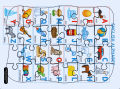 24 Pieces Jigsaw Puzzle English Alphabet ABCD 8x10.8 inch.