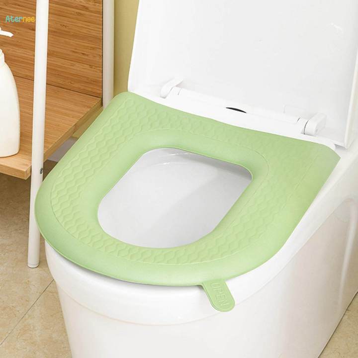 Bathroom Toilet Seat Cover Comfort Durable Thicker Washable Self Sticky with Handle for Bathroom