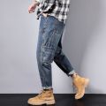 Baggy Jeans Men Loose Fit Harem Pants Wide Leg Fashion Pockets Hip Hop Streetwear Male Denim Trousers Oversize Jeans Kpop New. 