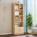 Store Display Rack Bookcase Shelve, 6 Fit Versatile Modern Natural Bookshelf with Closed Back and 2 Door Cabinet Shelves for Compact Storage Home Office Storage Shelf Furniture, Buy 4 and Set 1 showing display Rack,.