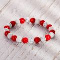 Natural Black White Pine Mixing Stone 8 mm Beaded Strand Bracelets For Men Women Red Pine Yoga Couple Jewelry.