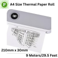 1 Roll A4 White Blank Thermal Printing Paper Roll 210mm x 30mm(8.3*12in) For Brother PAR411,, Peri Page A4 Portable Printer, Wireless Thermal Printer 210mm Photo Thermal Printer USB & BT with  Long Lasting for 10 Years. 