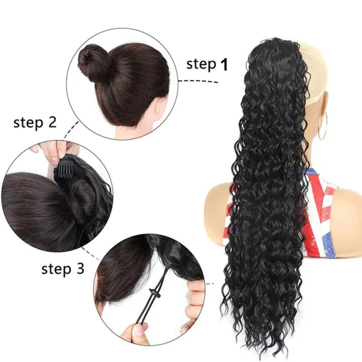 Curly%20Ponytail%20Extensions%20Clip%20in%20Synthetic%20Drawstring%20Ponytail%20Wig%20Long%20Water%20Wave%20Afro%20Pony%20Tail%20Women%20Hairpiece%20False%2022INCH%20-%20Image%206