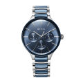Titan 90148KD02 Blue Ceramic Fusion Blue Dial Multifunction Watch. 