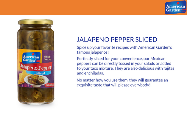 Jalapeno Peppers Sliced, Green, Medium, 453 g