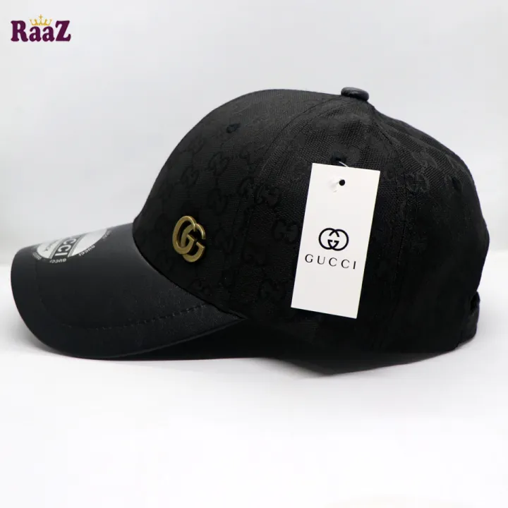 Black%20GG%20Metal%20Logo%20Leather%20Imported%20Curved%20Visor%20Cap%20-%20Image%203