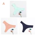 Pack Of 3- Pure Cotton Temptation V Female T-back 8 colors Available Girls Underwear Fashion Solid Color T Pants Ladies. 