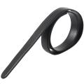 Luxury Men's Leather Automatic Ribbon Waist Strap Belt Without Buckle Black.