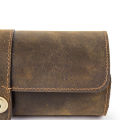 Cow Leather 3 Slot Watch Box Handmade Watch Roll Travel Case Wristwatch Pouch Exquisite Retro Slid in Out Organizer.