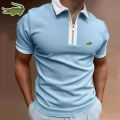 2022 New Golf Polo Shirts For Men Summer Short Sleeve Zipper Lapel Tops Casual Slim Trend Good Quality Tees Hommes Clothing. 