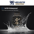 MENSPE Men's Casual Digital Fashion Watch 3ATM Waterproof Quartz Watches Leather Strap Luminous Pointers Wrist Watches with 3 Adjustable Dial. 